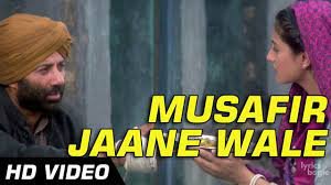 मुसाफिर जाने वाले Musafir Jaane Wale Lyrics in Hindi from Gadar Ek Prem Katha (2001)